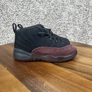 Air Jordan 12 Retro A Ma Maniere (TD) Size 9C FB2687-001 Black Burgundy